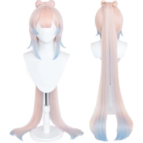 Game Genshin Impact Cosplay Kokomi Wigs Sangonomiya Kokomi Long Gradient Synthetic Hair Pelucas Anime Cosplay Wig + Wig Cap