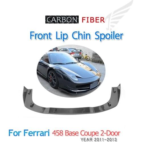 Carbon Fiber Front Lip Spoiler for Ferrari 458 Base 2-Door 2011-2013 Ahead Bumper guard Car Tuning Parts