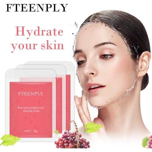 20g*3pcs Red wine polyphenol jelly mask no-wash sleep mask brightening moisturizing hydrating Anti-Aging Anti-wrinkle skin care