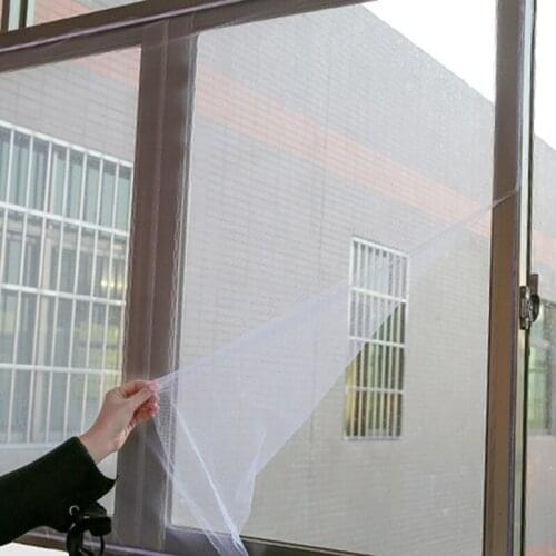 Self-adhesive Window Screen DIY Simple Adjustable Removable Washable Invisible Air Tulle for Summer SCVD889