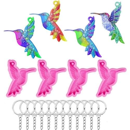 Finger skeleton bird notebook pen with hole silicone mold keychain pendant jewelry mold can make fondant decoration cake mold