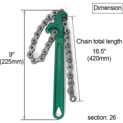 Boerray 9 Inch Heavy-Duty Ratcheting Chain Wrench Oil Filter Tool Pipe Fittings Tools