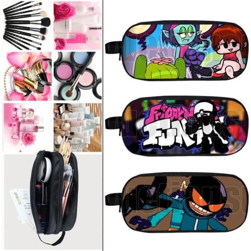 3D Friday Night Funkin Cosmetic bag Double Layer High Quality Makeup Box Pencil Case Storage Bag School Supplies Stationery Bag