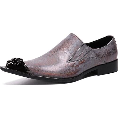 Men Shoes New Arrival Fashion Handmade Pu Leather Slip-on Dress Shoes Casual Stylish Derby Shoes Zapatos De Hombre