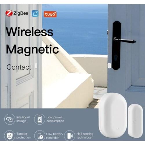 Tuya ZigBee Smart Window Door Gate Sensor Detector Smart Life Tuya App Smart Home Security Alarm System Window&Door Temperature