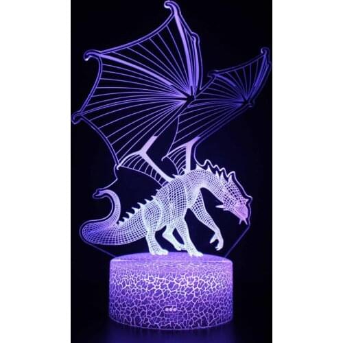 USB Night Light Dinosaur Series 3d Night Lamp Led Remote Control Colorful Touch Creative Gift Bedside Table Lamp