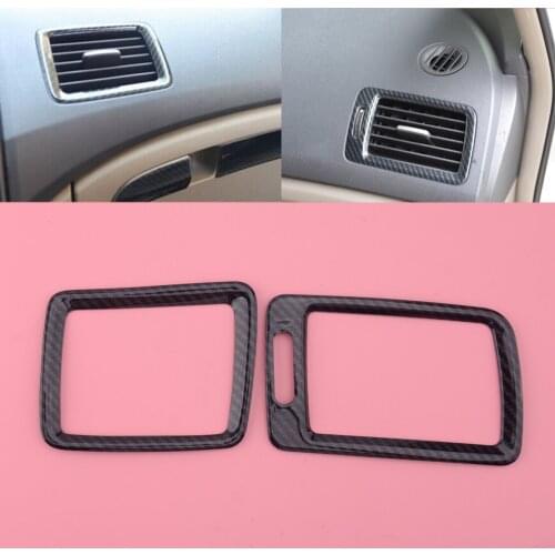 2pcs Carbon Fiber Black Print Dashboard Upper Console Air Outlet Vent Cover Trim Frame fit for HONDA Civic 8th 2006-2011