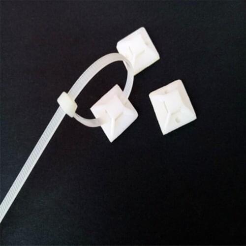 Xingo Self Adhesive Cable Tie Mount Base Holder Network Cord Wire Strap cable holder +2.5x200mm Nylon cable zip ties Loop Wire