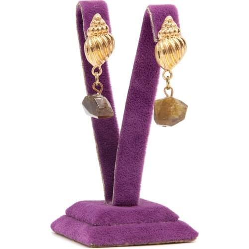 Yodalab Store Gold Color, Doğaltaşlı (Quartz) Earrings
