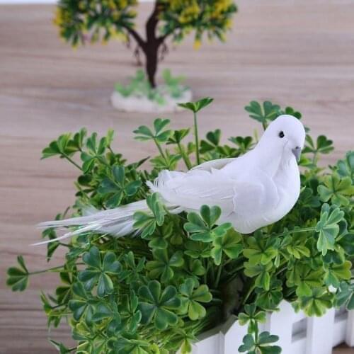 1pc White Birds Artificial Foam Feather Doves Craft Birds DIY Decorative Birds Mini Decorations Ornaments