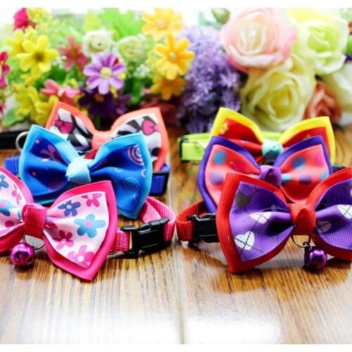Pet Bowties10 pcs/lot Mixed colors Bright Colors Genteel Bowknot Dog Neck Tie Pet Ties Pet Grooming Products