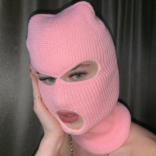 14 Styles 3 Hole Windproof Full Face Hat Lightweight Breathable Wearable Knitted Winter Warm Outdoor Cycling Ski Mask