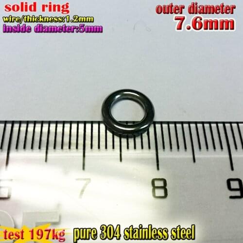 2019 NEW fishing solid rings Connecting ringssize wire1.2*5mm*7.6mm quantily 30pcs/lot 304Stainless steel