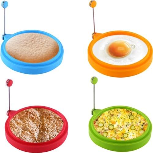 21Pcs Silicone Fried Egg Pancake Ring Omelette Fried Egg Round Shaper Eggs Mould For Cooking Breakfast Frying Pan Oven Kitchen