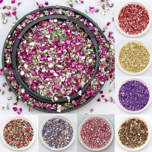 450g/Multicolor Nail Art Charm Gold And Silver Sand Glass Gravel Epoxy Resin Mold Filled Crystal Decoration Painting Material