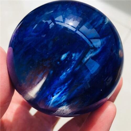 5cm Natural rare Blue smelting stone quartz crystal ball home decoration natural stone cutting and polishing 1pc