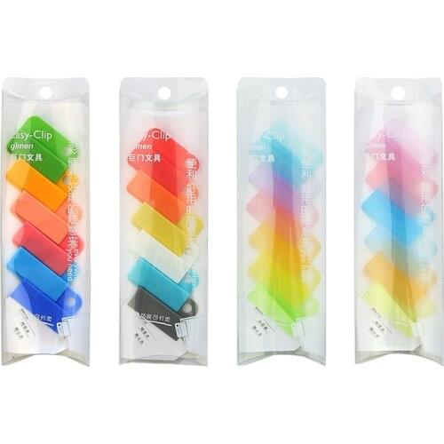 6Pcs/ Set Cute Colored Paperclips Creative Document File Folder For Students Cute Binder Clips Stationery School Office Supplies