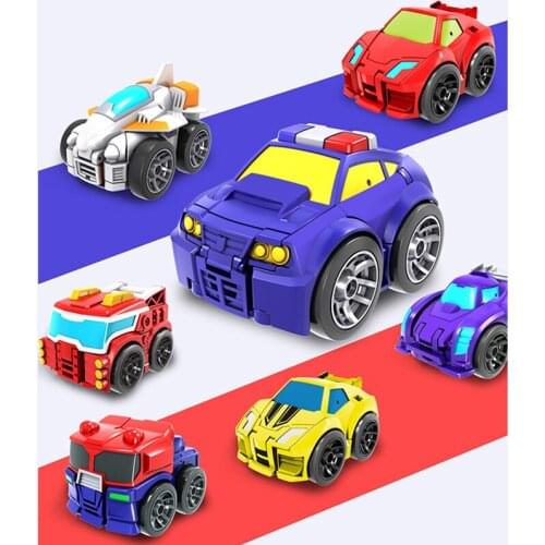 7 Styles Mini Cute Deformable Toy Car Robot Pocket Toy Deformation Robot Fall resistant Baby Toy