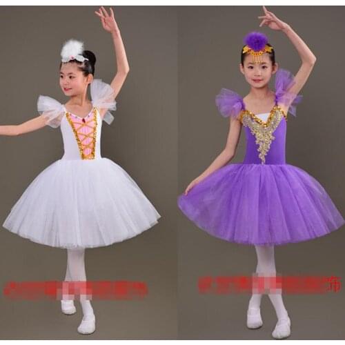 Romantic Tutu Giselle Ballet Costumes Girls Child Velet Long Tulle Dress Skate Ballerina Dress Girls Ballroom dancing costumes