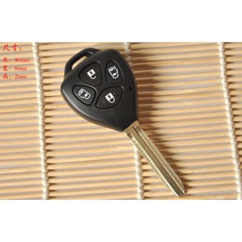DAKATU Remote Blank Key Shell fit for Toyota Corolla Alphard Camry TOY43 4 Button Fob Case