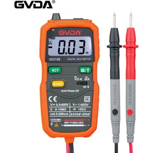 GVDA Digital Multimeter AC/DC Voltage Meters True RMS Capacitance Tester Auto Ranging NCV LCD Backlight Universal Multimetro