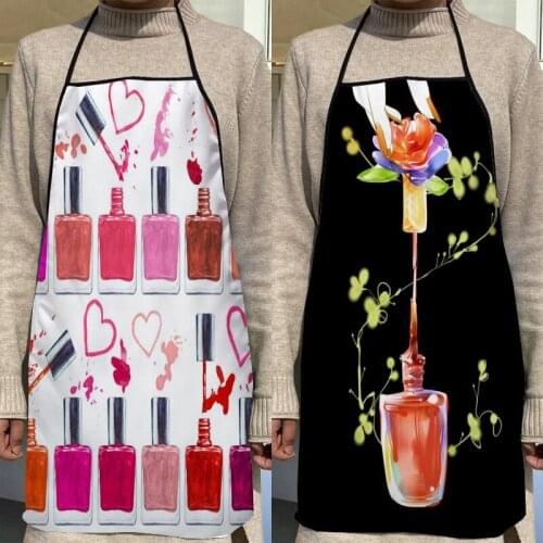 Color Nail Polish Aprons Home Coffee Shop Cleaning Aprons Anti-Dirty Kitchen Accessories For Men Women 50x75cm,68x95cm Funy Gift