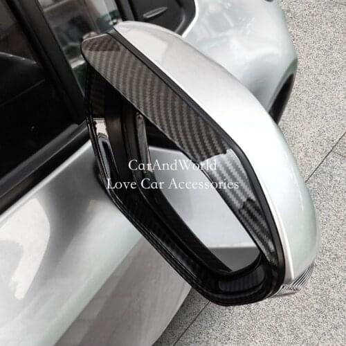 For Toyota Yaris Cross 2020-2022 Rear View Mirror Rain Eyebrow Cover Rearview Guard Trims Carbon Fiber Car-Covers Accessories