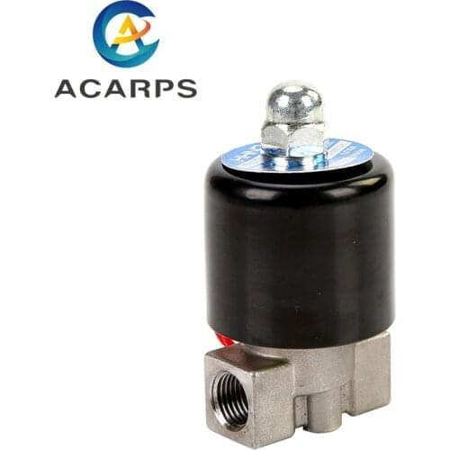 24v 110v 220v 12v 1/4 inch Solenoid Valve Stainless Steel Direct Acting Normally Closed