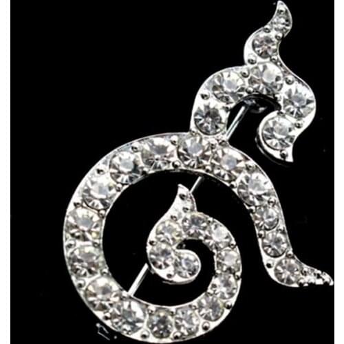 GENBOLI Thailand King Bhumibol Memory Ribbon Brooches Breast Cancer Awareness Rhinestone Pin Garment Brooch Pins Gift For Girls