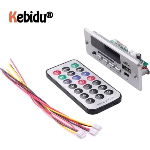 KEBIDU Wireless Bluetooth5.0 MP3 Decoding Board Module Car USB MP3 Player TF Card Slot / USB / FM / Remote Decoding Board Module