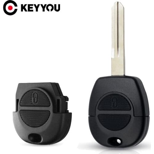 KEYYOU 10 pcs/lot Replacement Car Remote Key Shell 2 Buttons for Nissan Micra Almera Primera X-Trail Car Auto Key Case Cover