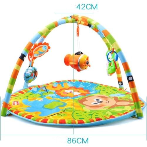 Baby Crawl Pad Mat Games Blankets Newborns Educational Carpet with A Bell Gym Toy Baby Stuff Bracket Removable