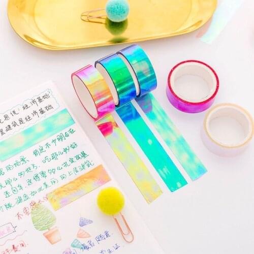 Female Students' Creative Tape Candy Color Hand Tent DIY Decorative Waterproof Tape Colorful Laser Gradient Tape