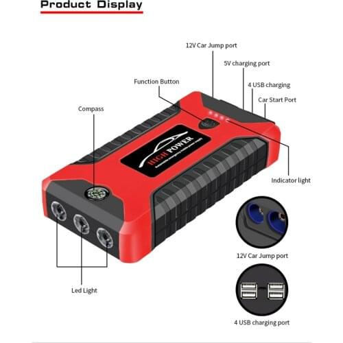 Multifunction Car Emergency Starter Power Supply Charge Diesel and Steam Dual Start Car Emergency Starter Power for All Models