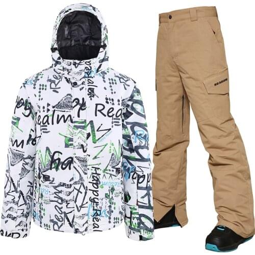 Men Ski Suit Windproof Waterproof Hooded Ski Jackets And Pants Suit Winter Warm Breathable Snowboard Snowmobile Jacket For Men