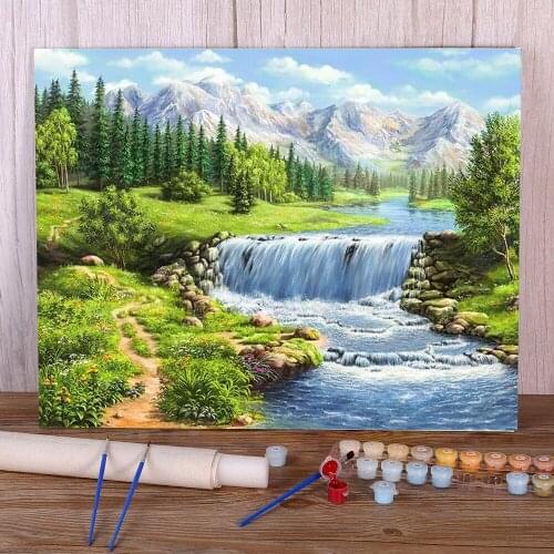 Landscape Sunset DIY Paint By Numbers Kit Oil Paints 50*70 Canvas Pictures New Design Crafts For Adults For Drawing Wholesale