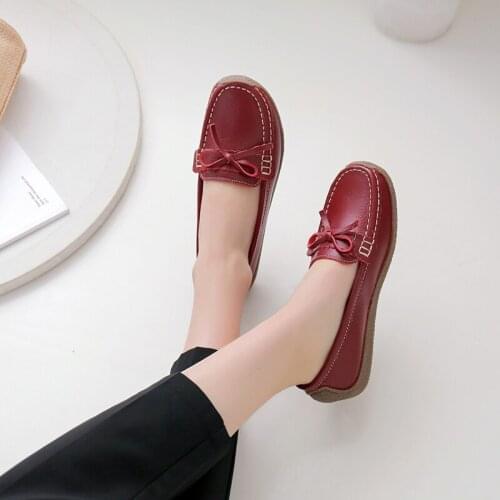 2021 New Spring White Nurse Shoes Rubber Sole Flat Keel Thin Shoes Soft Sole Light Soft Leather Lightweight Womens Shoes