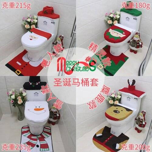 New Year Christmas Decoration Christmas Ornaments Navidad 2020 Gifts Home Santa Toilet Three-piece Christmas Ornaments