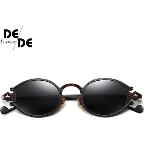 DesolDelos 2019 Oval Sunglasses Women Luxury Brand Designer Shades Sun Glasses Men Metal Round Eyewear Vintage Sunglass