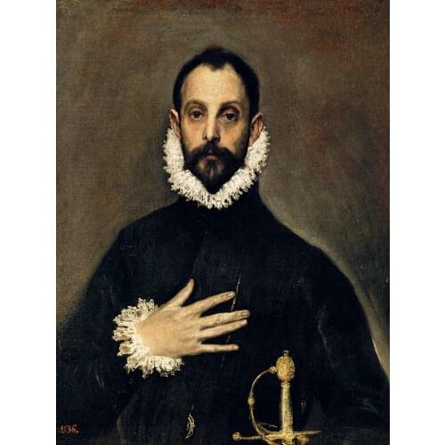 Portrait canvas prints giant pictureImagich Top 100 prints A Nobleman with His Hand on His Chest circa 1577-84 By El Greco