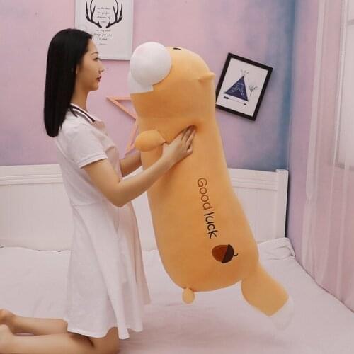 Cute Soft Long Hamster Pillow Plush Toys Stuffed Office Nap Pillow Bed Sleep Pillow Home Decor Gifts Doll for Kids Girls