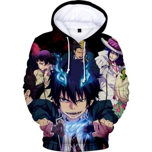 Blue Exorcist 3D Printed Fashion Fall Winer Suit Hoodies Sportswear Hooded HIP HOP Women/Men the hooded