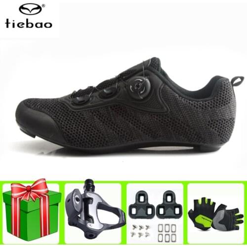 Tiebao Road Cycling Shoes sapatilha ciclismo Men add pedal set Sole Racing Self-Locking Bicycle Bike Zapatillas Ciclismo shoes