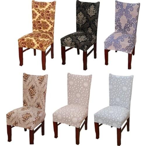 Vintage Dining Room Universal Chair Cover Stretch Spandex Polyester Chair Case Protector Anti-dirty Seat Covers For Office Hotel