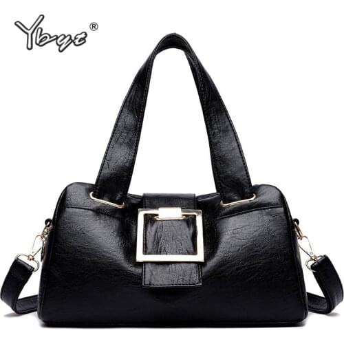 Large Capacity Women Soft PU Leather Handbags Solid Color Vintage Shoulder Crossbody Bag Luxury Brand Female Tote Bags Boslos