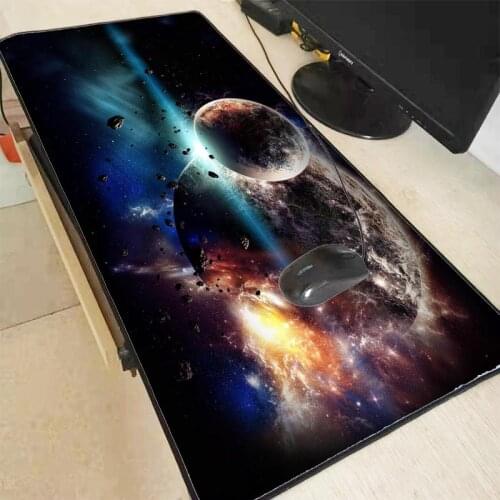 Moon Art Pattern Mouse Pad Game Waterproof Mouse Mat Non-slip Natural Rubber Non-slip Game MousePad with Locking keyboard pad