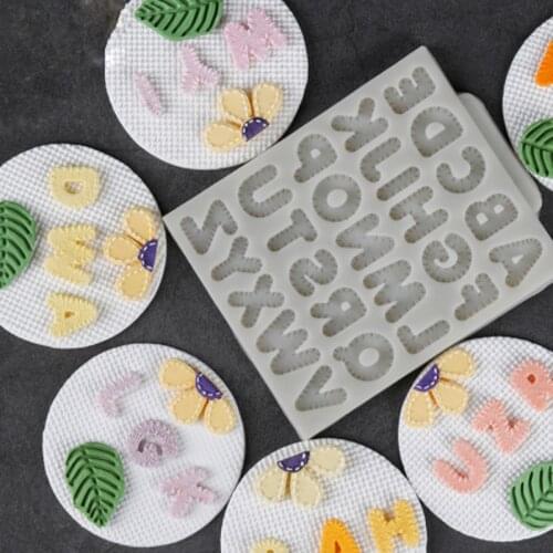 Embroidered Letters Mold Fondant Cakes Decorating Tools Silicone Molds Sugarcraft Chocolate Baking Tools For Cakes Gumpaste Form