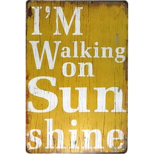 I'm Walking On Sunshine Sign Metal Tin Decoration Letters
