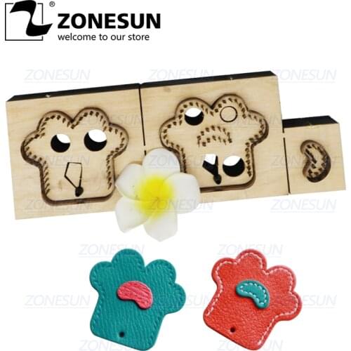ZONESUN C4 Entrance Card Holder Custom Leather Cutting Die Handicraft Punching Tool DIY Paper Clicker Die Wooden Template