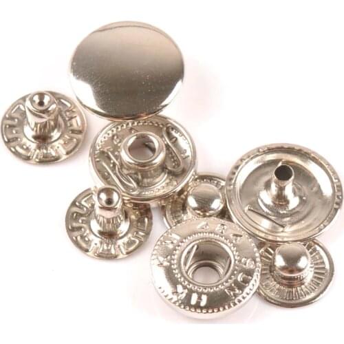 15/10mm 20sets/lot Metal Silver Press Studs Sewing Button Iron Snap Fasteners Sewing Leather Craft Clothes Bags cp2149